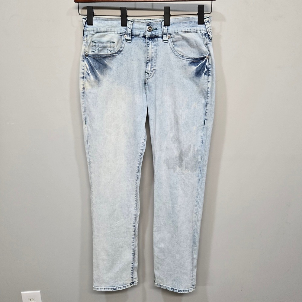True Religion Ricky Jeans 34 Light Wash Relaxed‎ Straight Streetwear Y2K Skater
